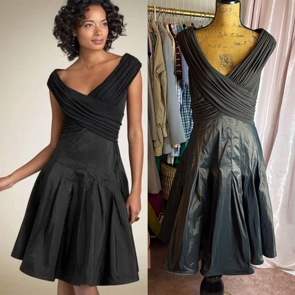 Tadashi Shoji Brown Taffeta Formal Party Cocktail Dress Sz 10